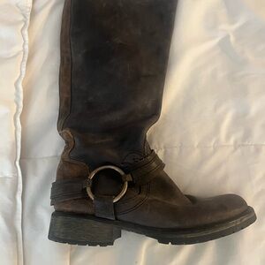 Steve Madden, 7.5 distressed knee high boot, leather, buckle